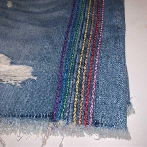 American Eagle Festival Rainbow Stripes shorts size 2 - Picture 10 of 13